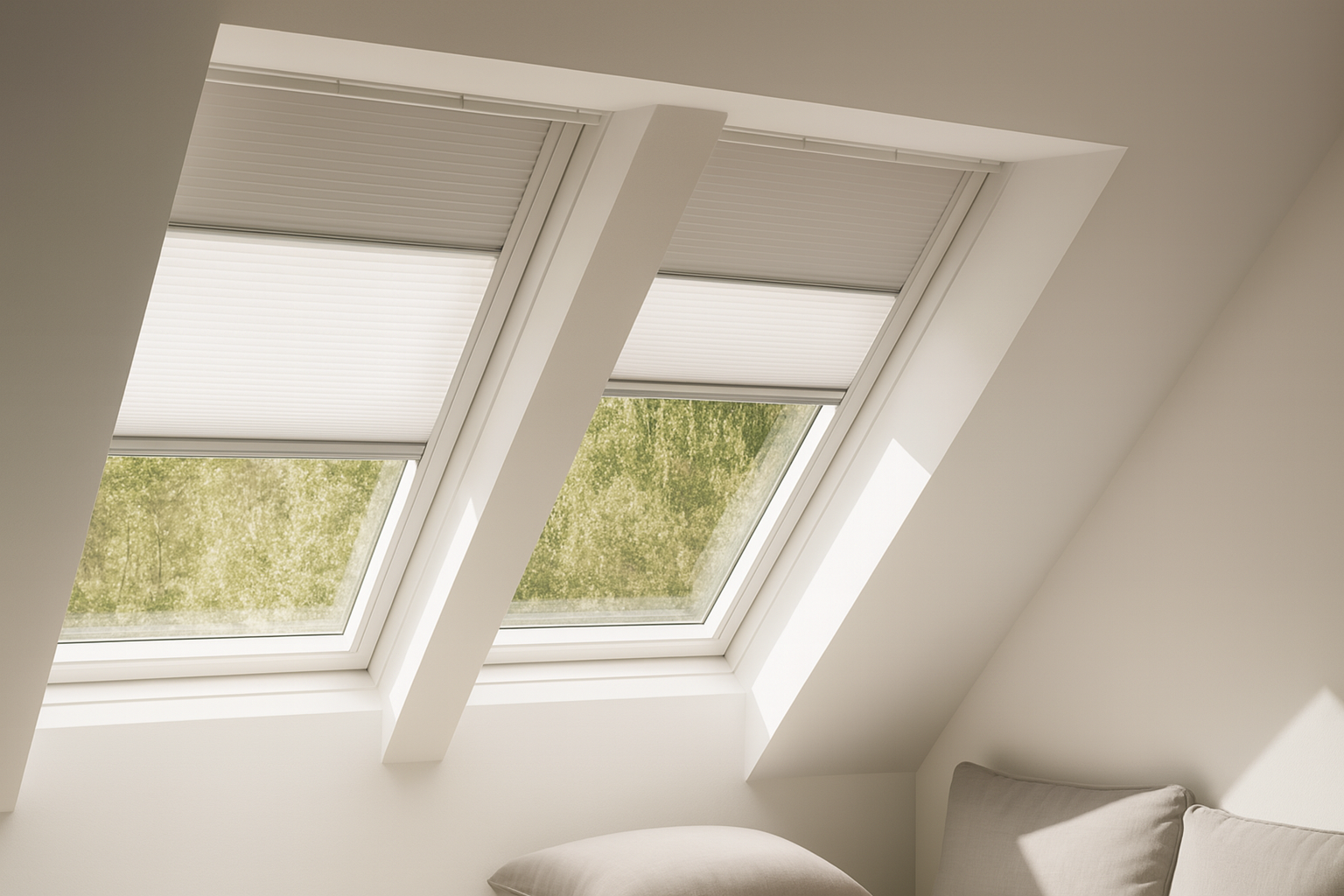 Plisségordijn in de woonkamer