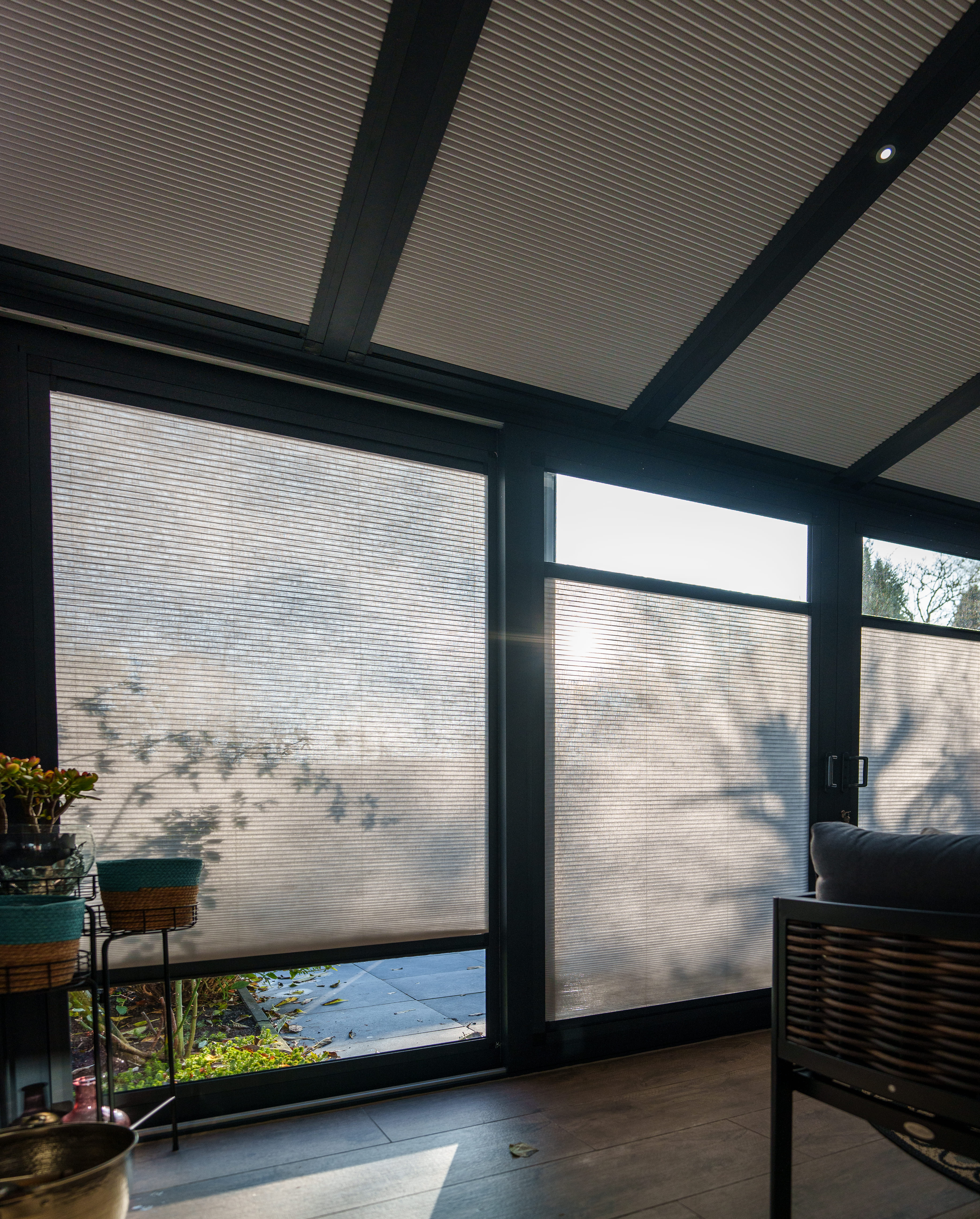 Plisségordijnen met dag-nacht stof